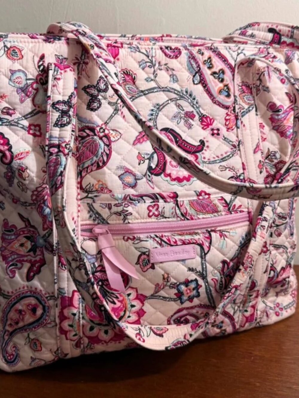 Vera Bradley Weekender Tote – Pink, Purple & Cream Paisley